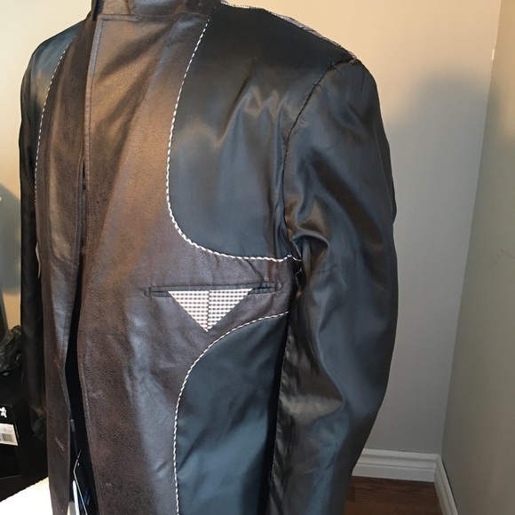 Mens 38R large black sports jacket blazer button unique brown Raffael Uomo - Picture 12 of 16